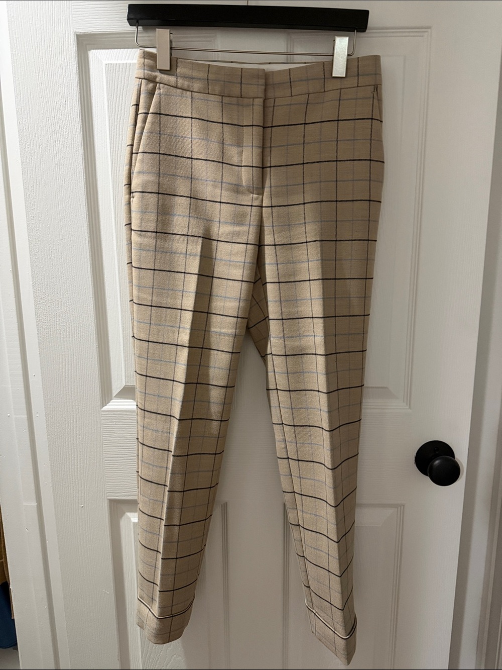 NWOT Ann Taylor Beige Windowpane Ankle Pants